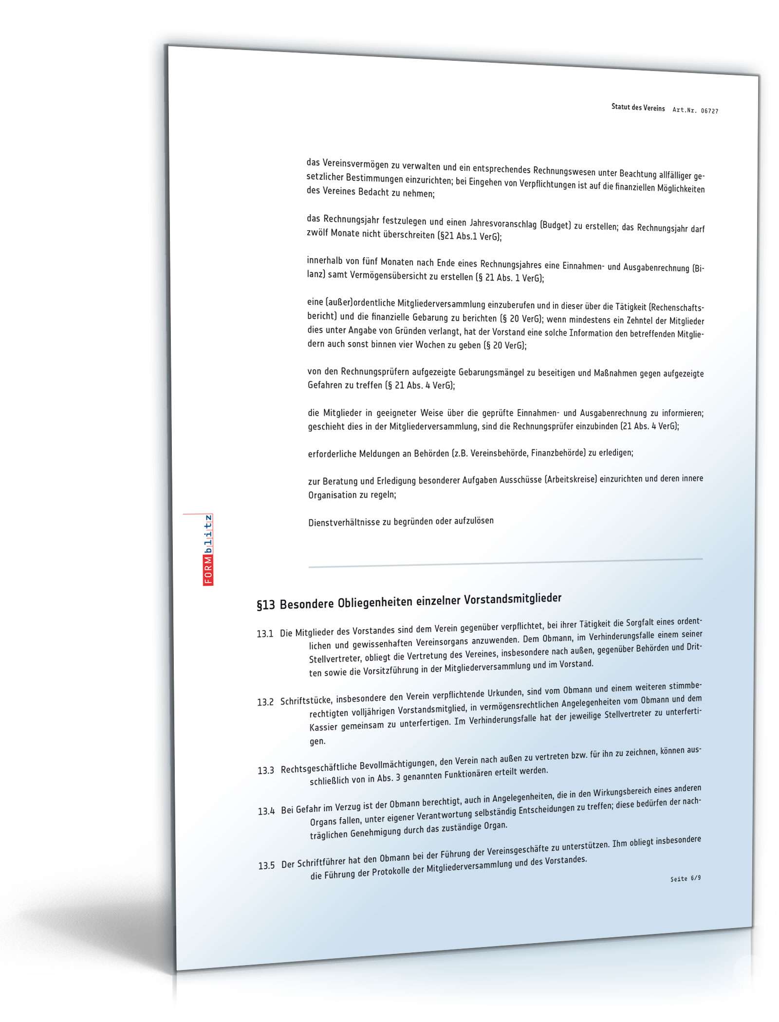 Statut des Vereins PDF. Seite: 6