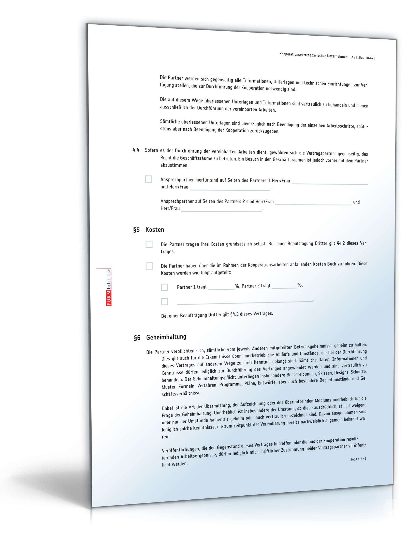 Kooperationsvertrag PDF. Seite: 4