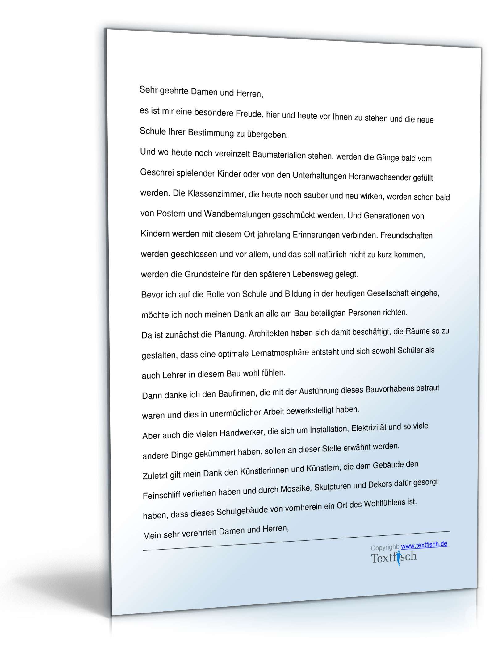 Eröffnungsrede - Eröffnung einer Schule  PDF. Seite: 2