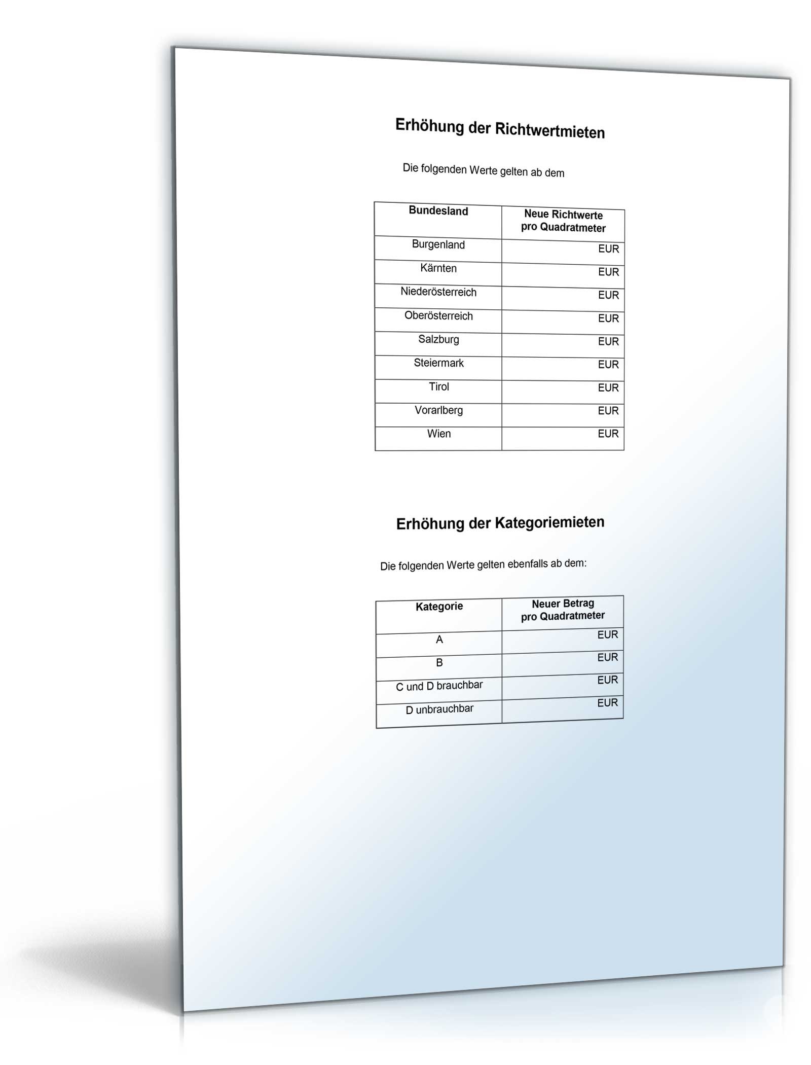 Ankündigung einer Mieterhöhung Word. Seite: 4