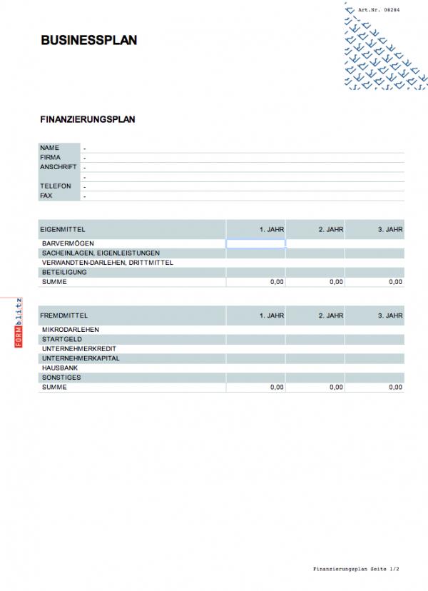 Businessplan allgemein Excel. Seite: 6