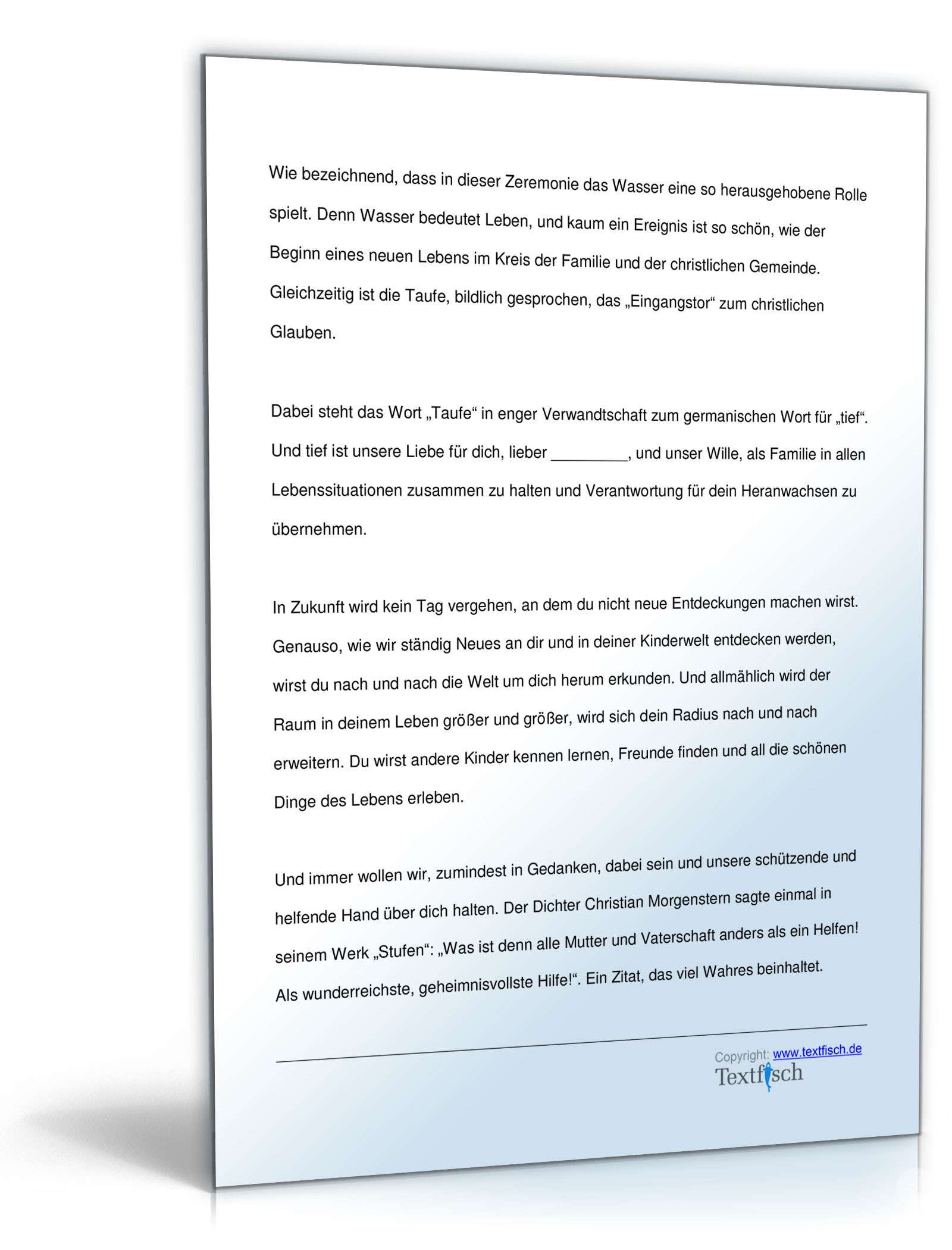 Taufrede für einen Jungen   PDF. Seite: 3