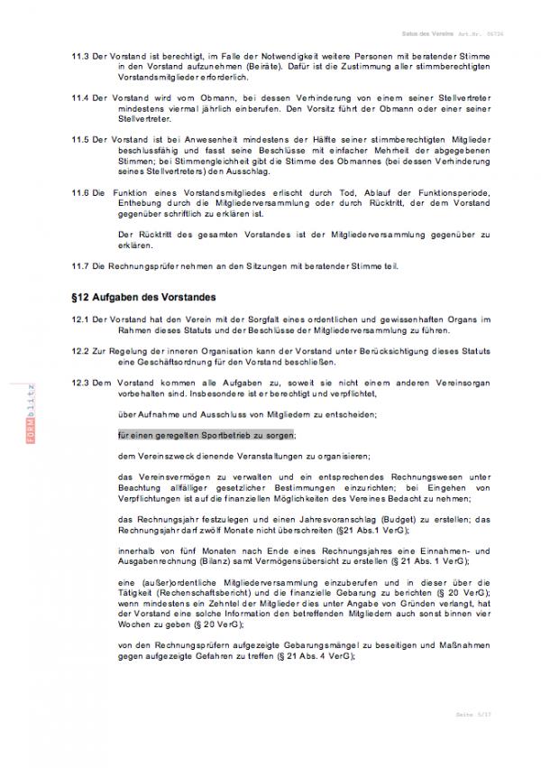 Statut des Vereins Word. Seite: 3