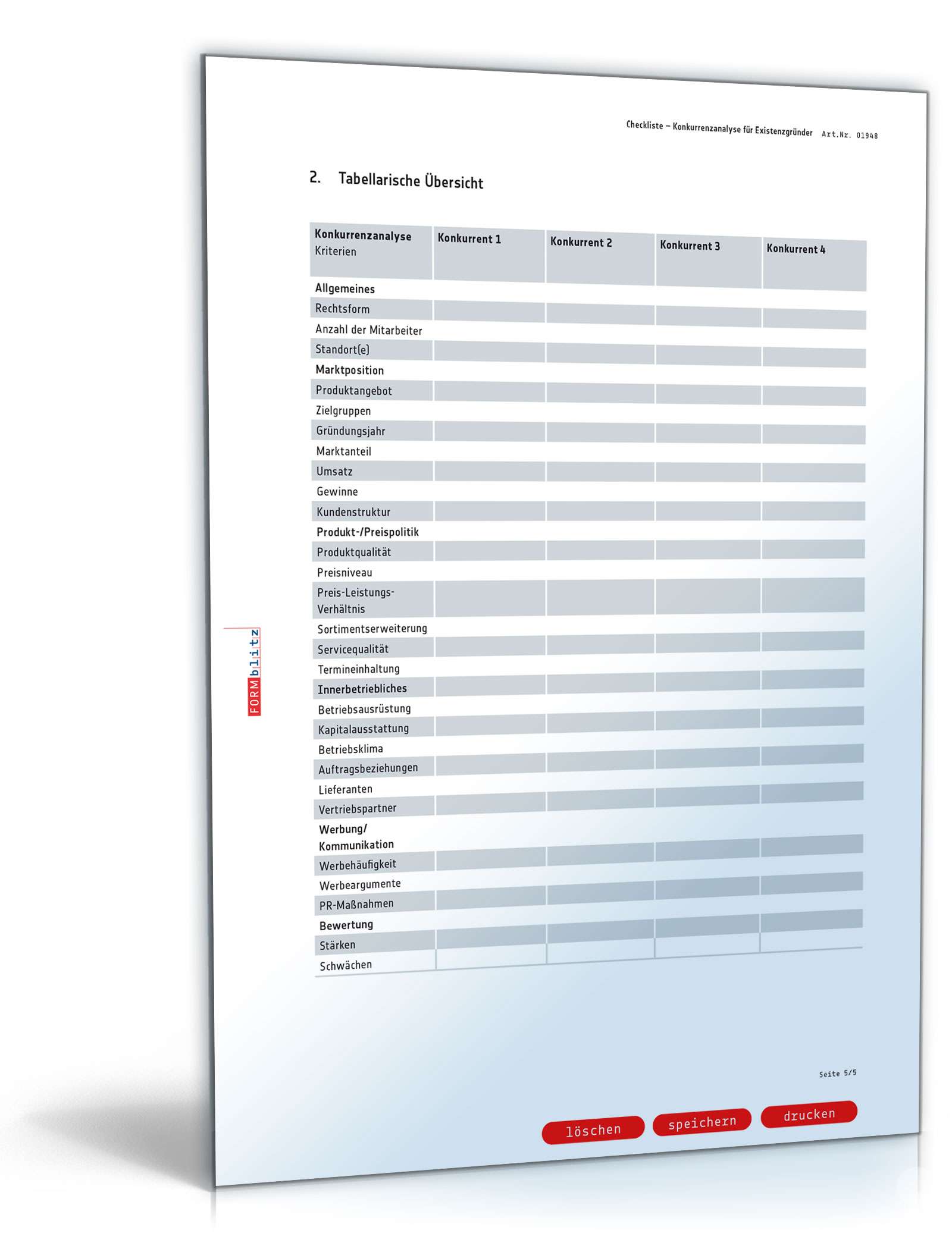 Konkurrenzanalyse für Existenzgründer PDF. Seite: 5
