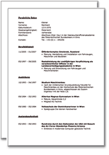 Bewerbungs-Paket Anlagenmechaniker Excel