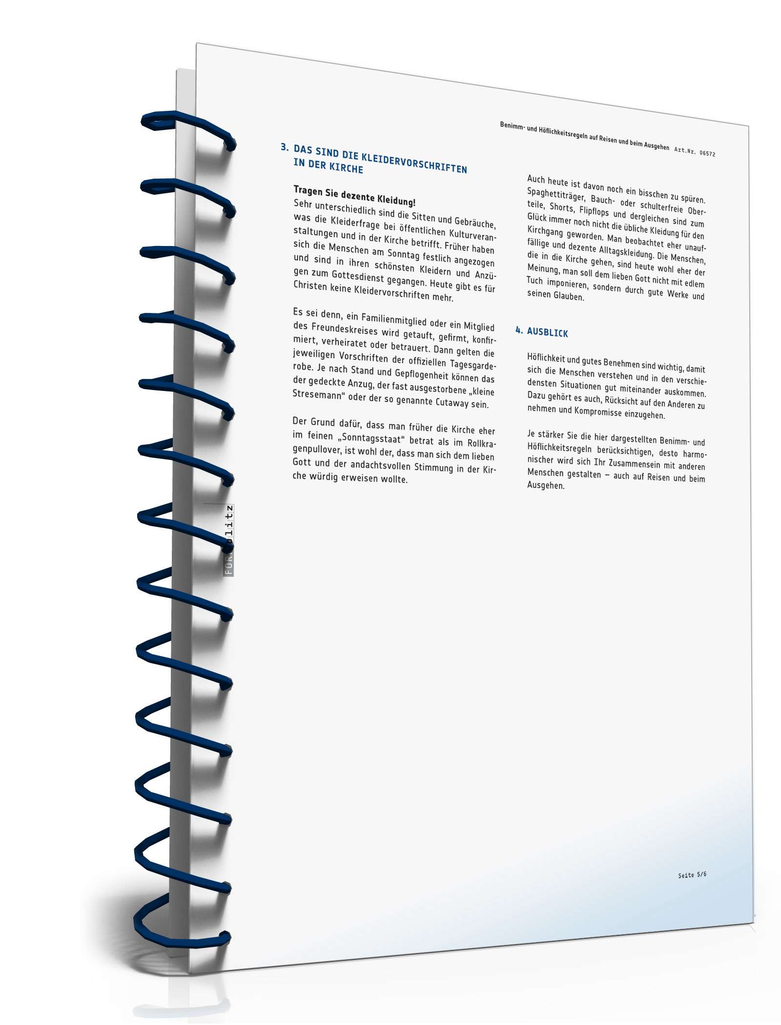 Benimm- und Höflichkeitsregeln auf Reisen und beim Ausgehen PDF. Seite: 6