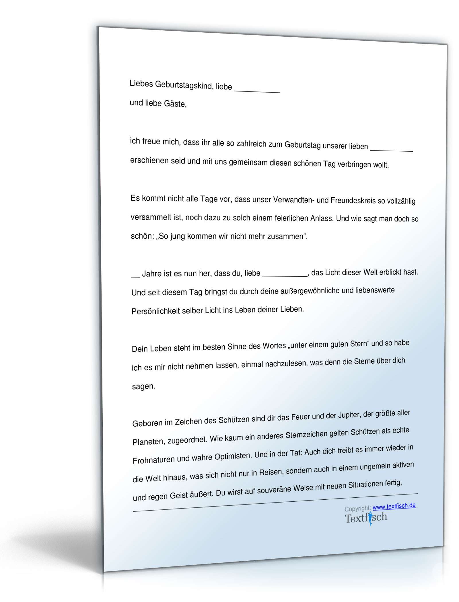 Geburtstagsrede Sternzeichen Schütze (weiblich) PDF. Seite: 2