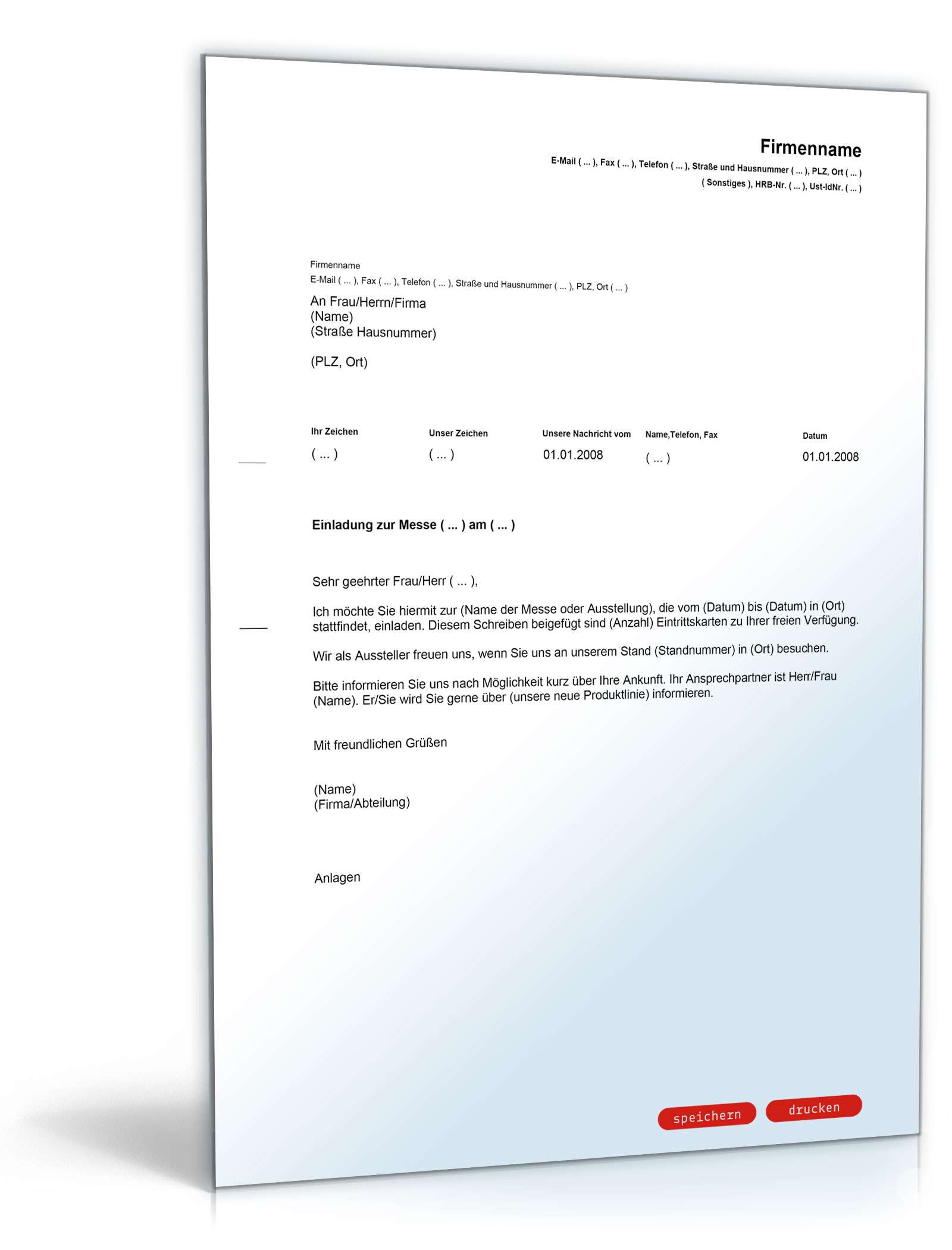 Einladung zum Messebesuch (englisch/deutsch) PDF. Seite: 2