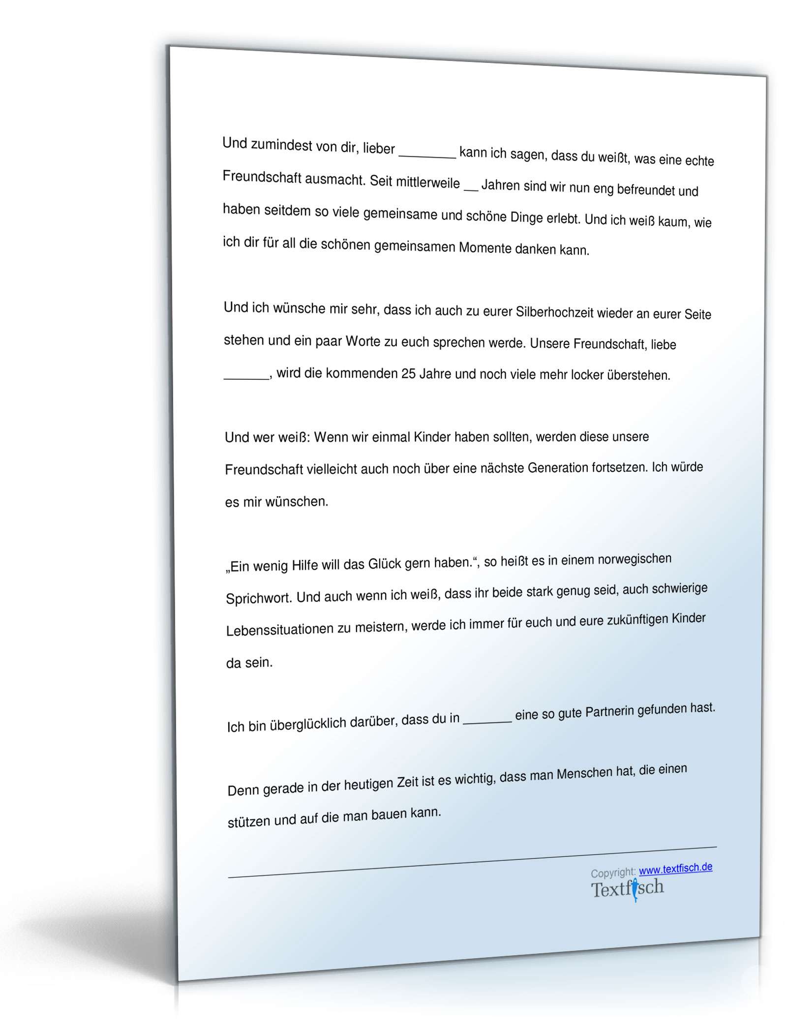 Hochzeitsrede - Freund/Freundin des Bräutigams PDF. Seite: 5