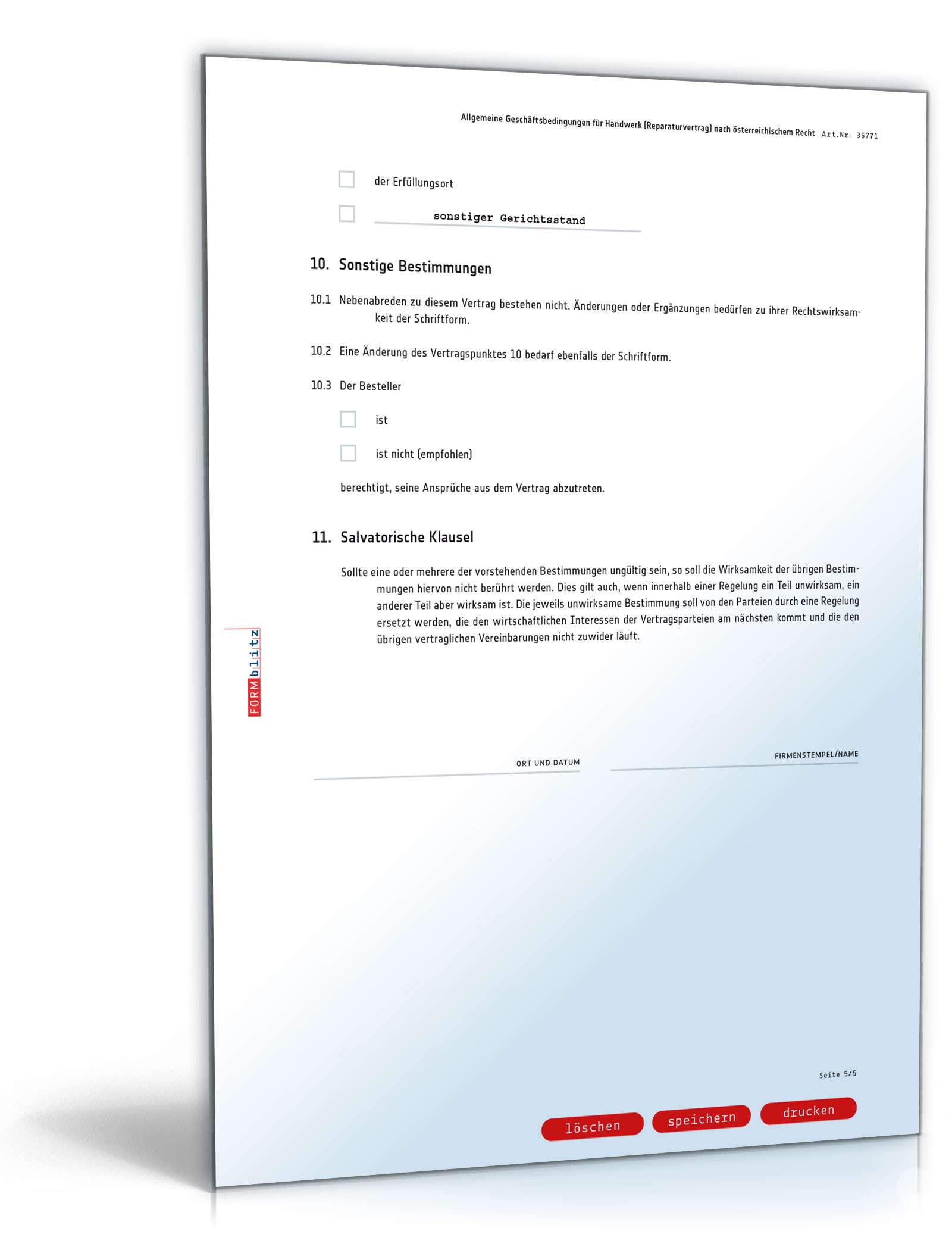 AGB für Handwerksbetriebe PDF. Seite: 5