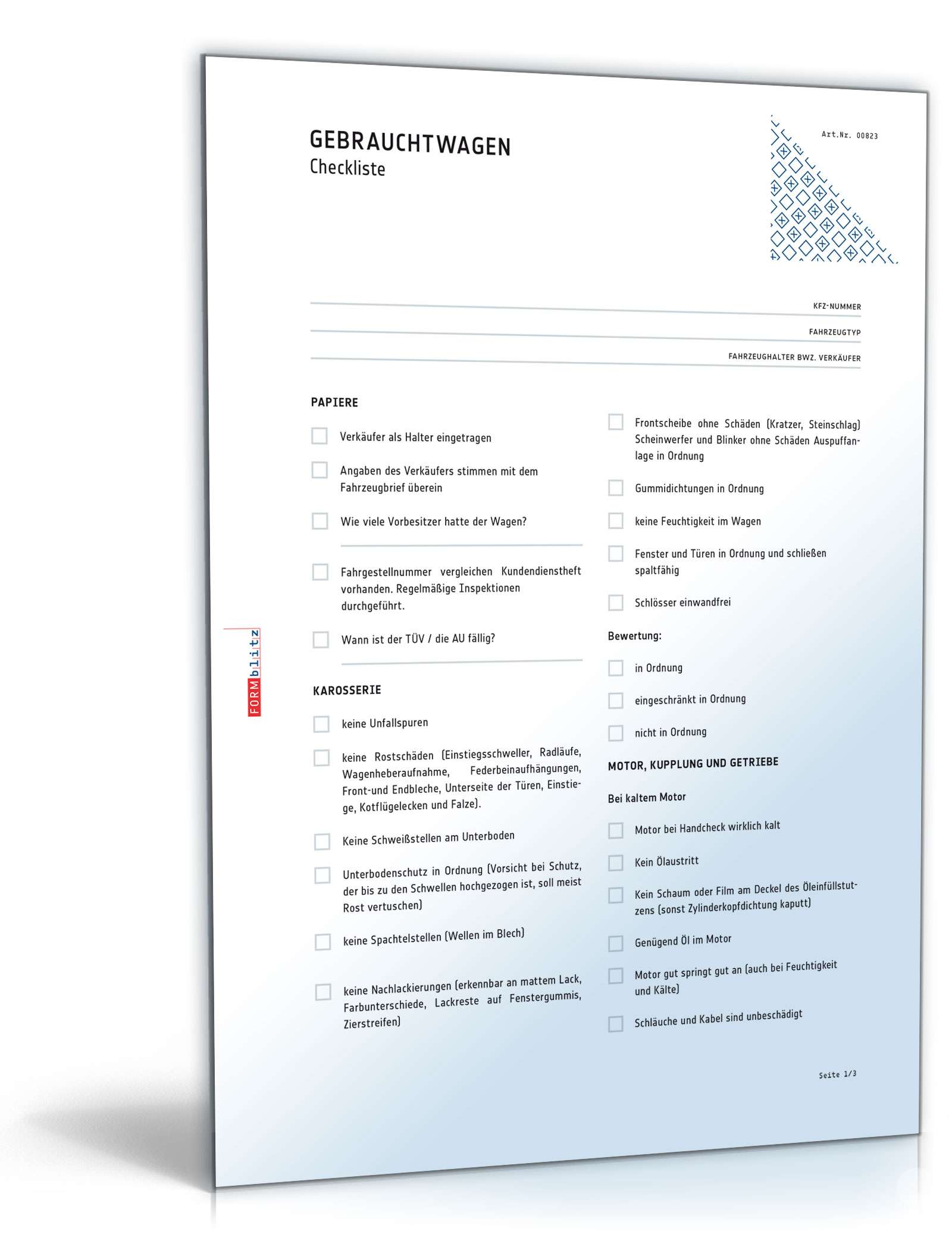 Checkliste für den Gebrauchtwagenkauf PDF