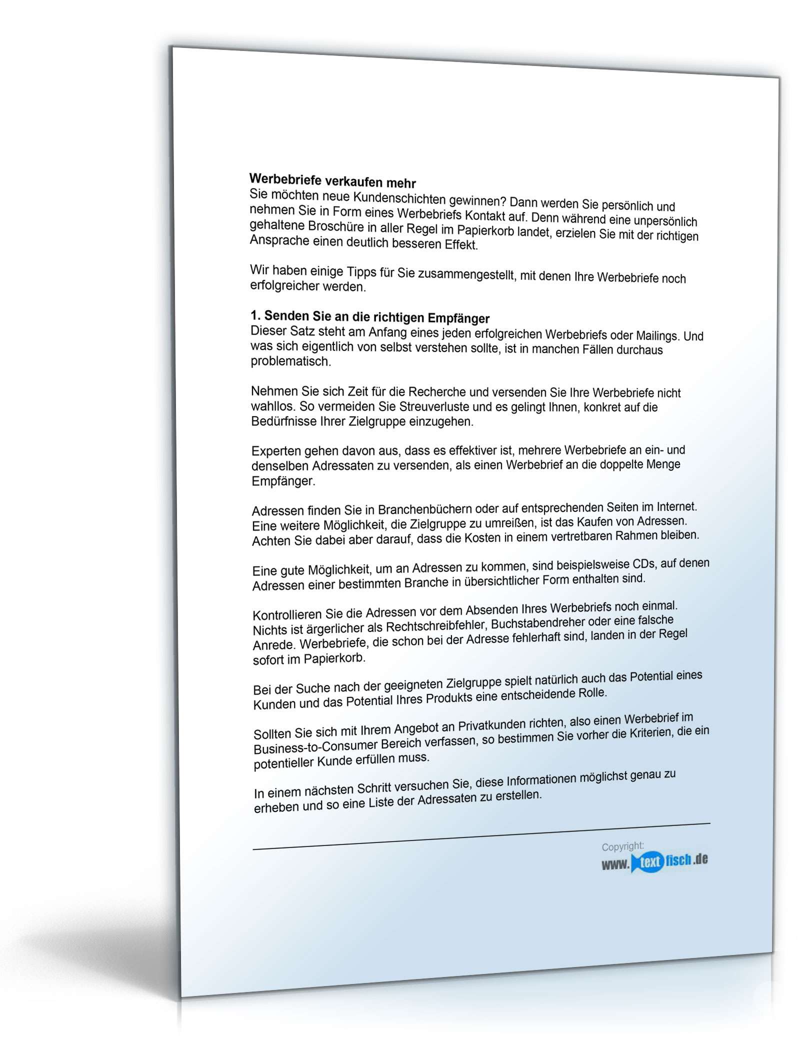 Werbebrief für eine Versicherungsagentur PDF. Seite: 2