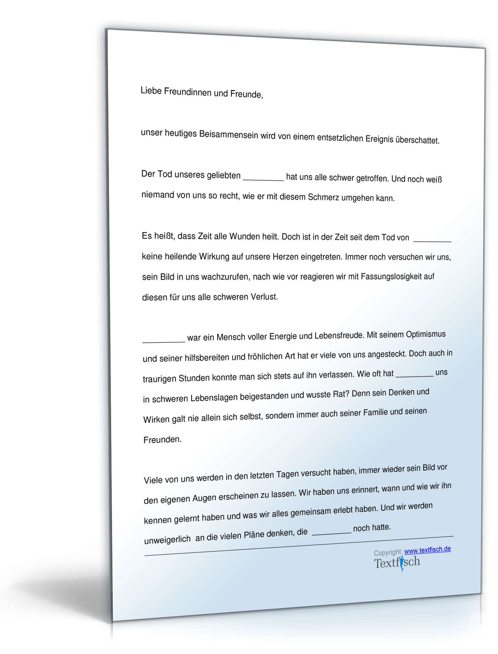 Trauerrede für einen Verstorbenen PDF. Seite: 2