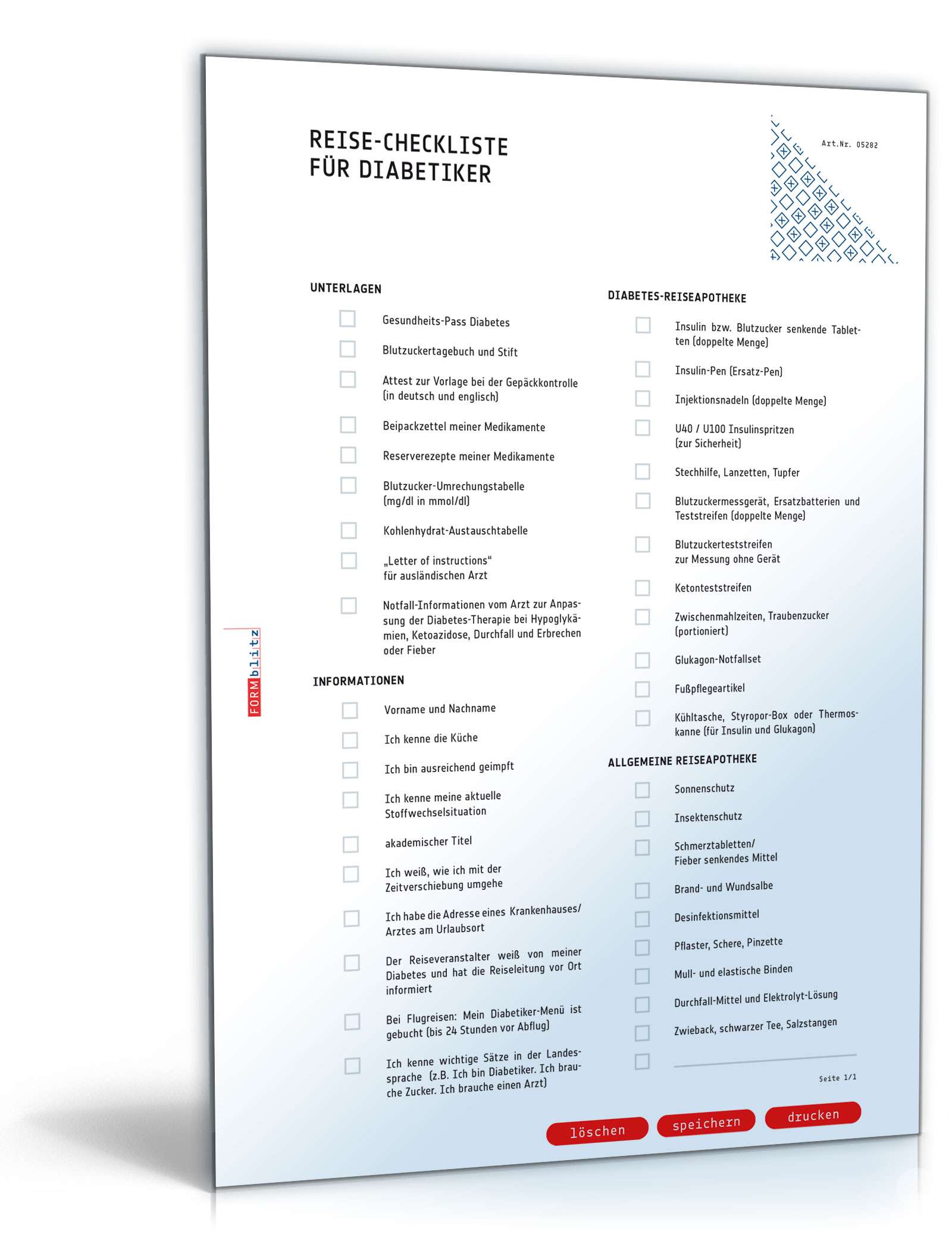 Reisecheckliste für Diabetiker PDF