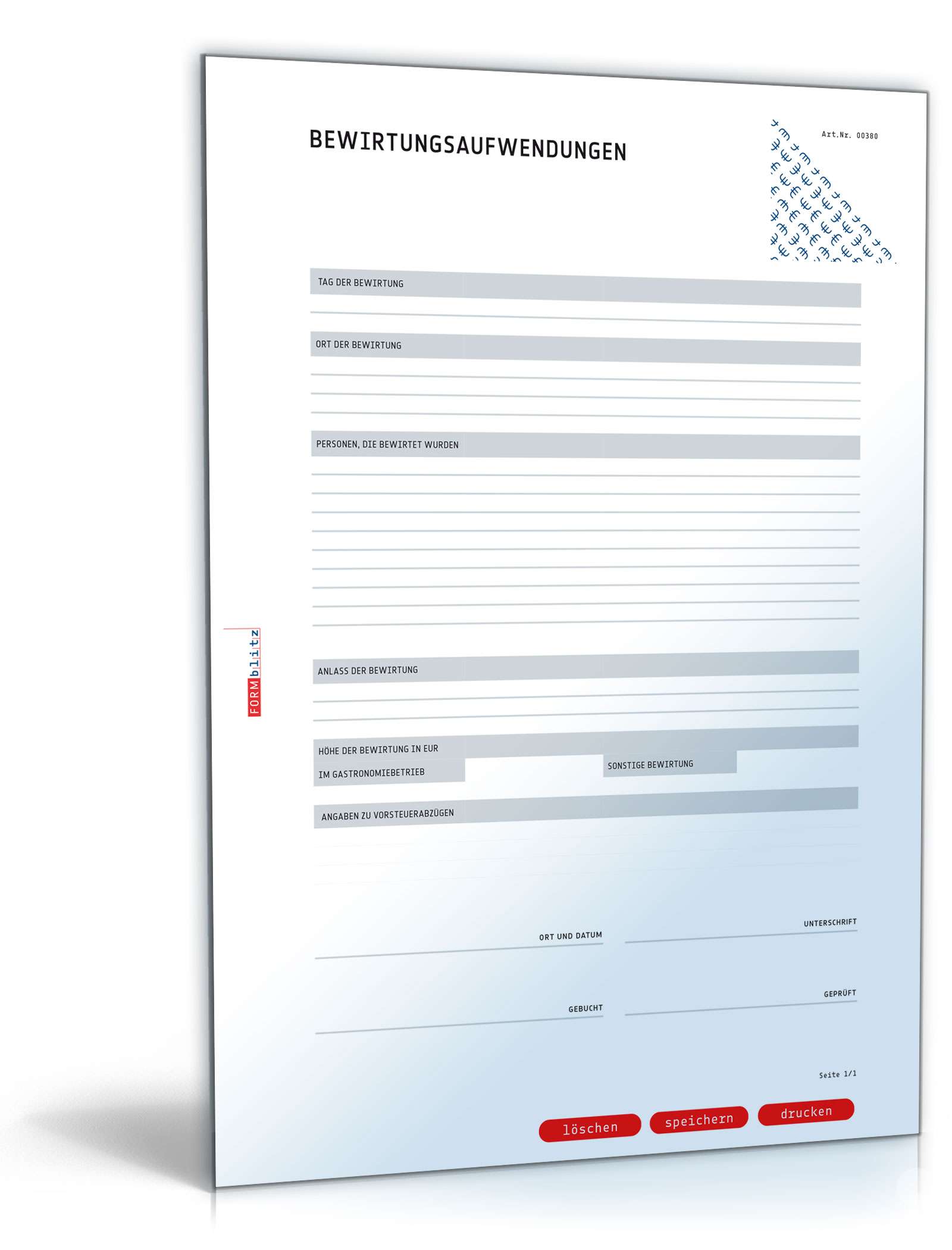 Bewirtungsbeleg (Bewirtungsaufwendungen) PDF