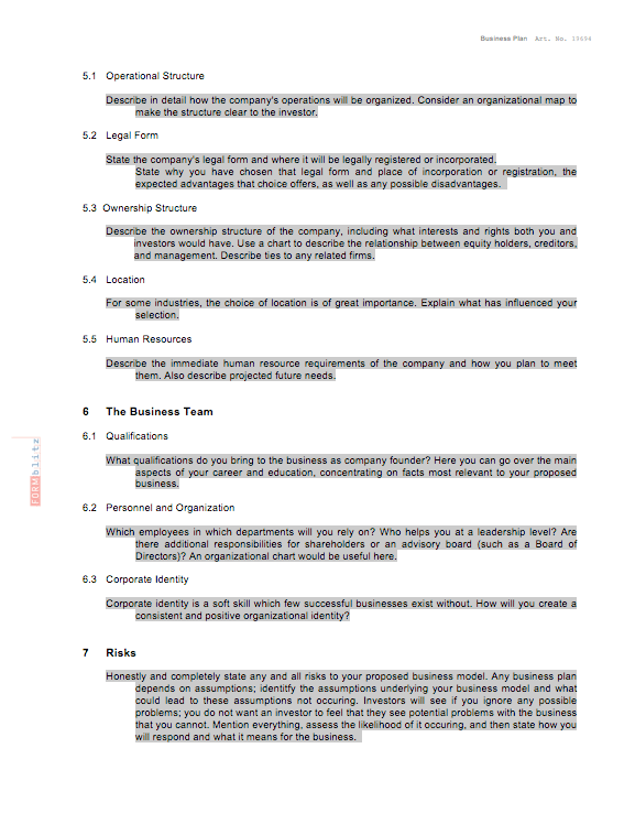 Business Plan Excel. Seite: 3