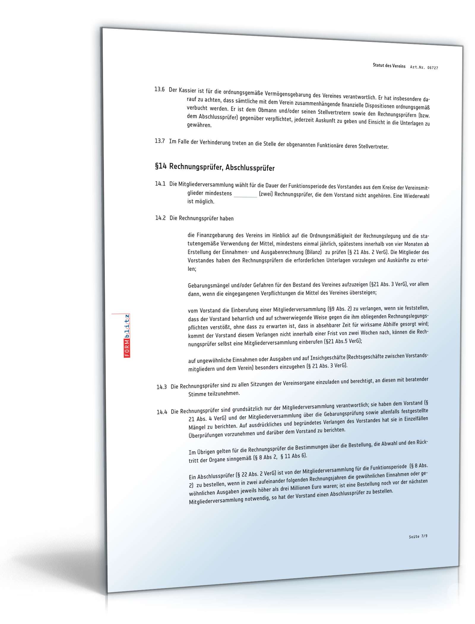 Statut des Vereins PDF. Seite: 7