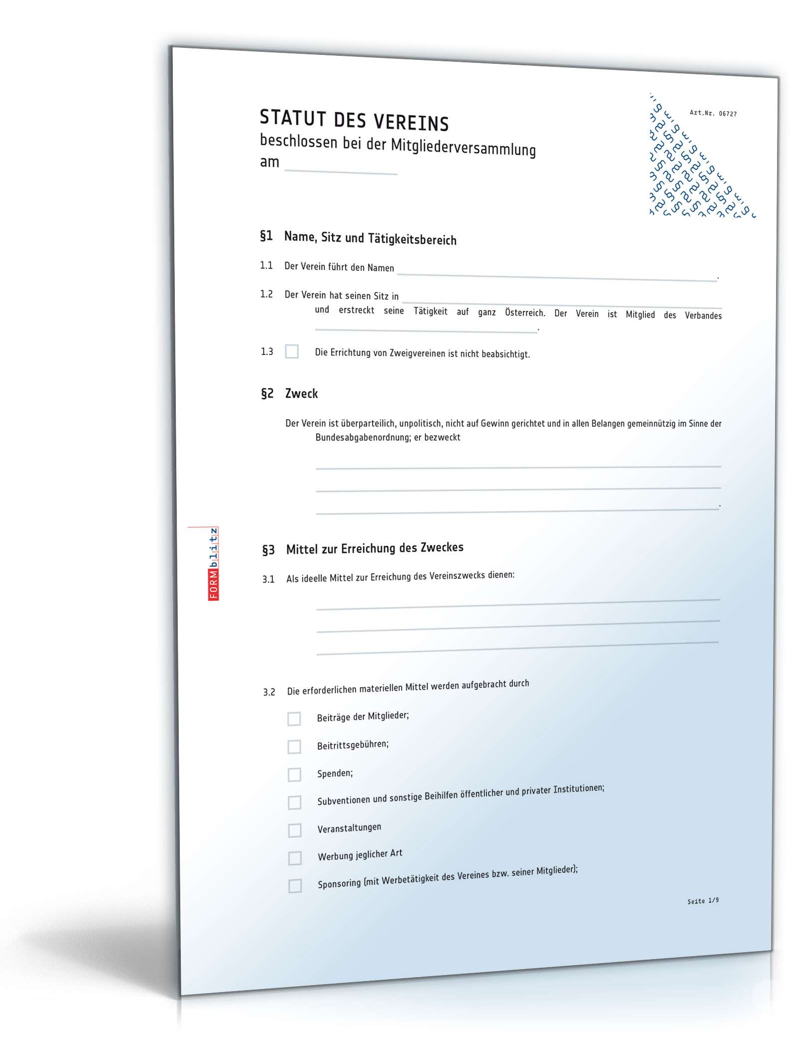 Statut des Vereins PDF