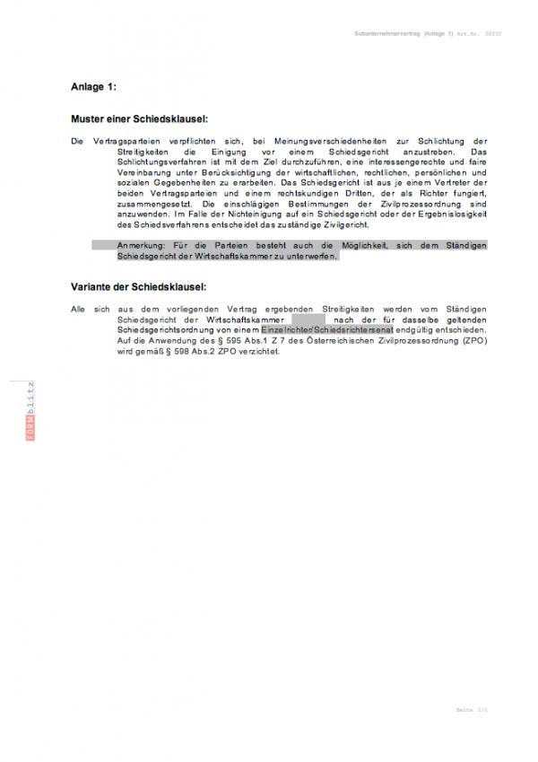 Subunternehmervertrag Word. Seite: 3