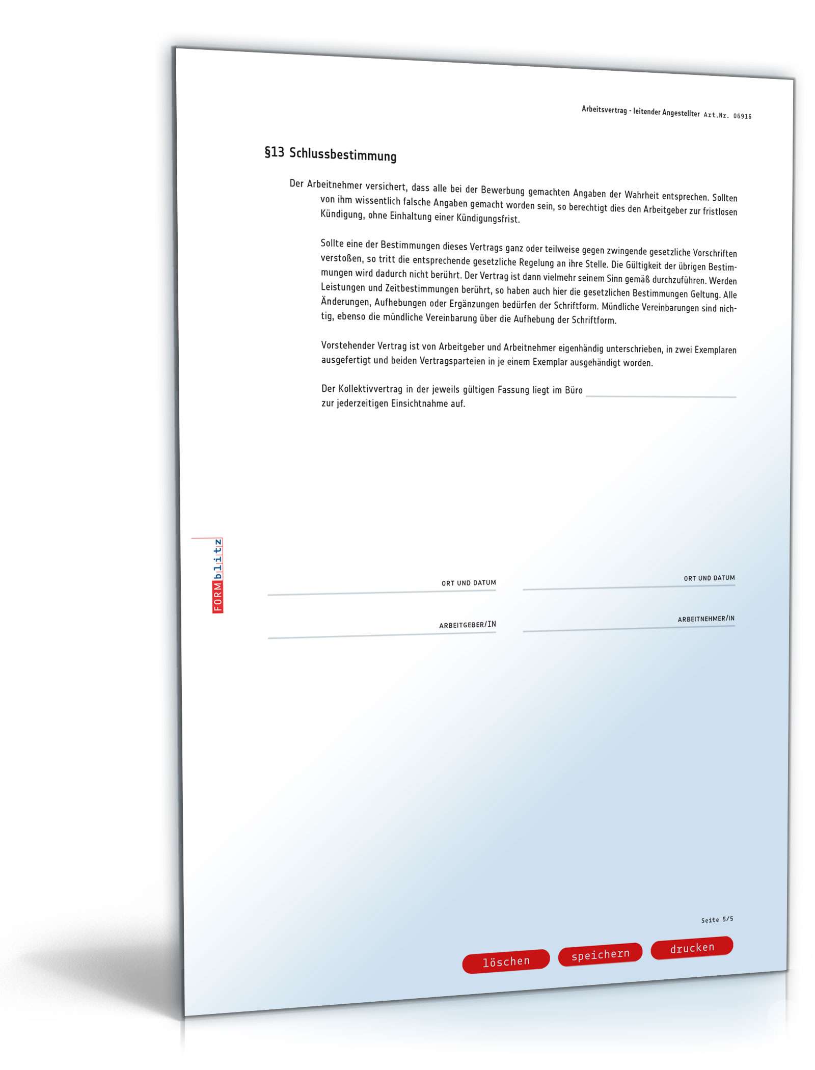 Allgemeiner Arbeitsvertrag PDF. Seite: 5