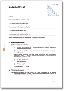 Au-pair-Vertrag Word
