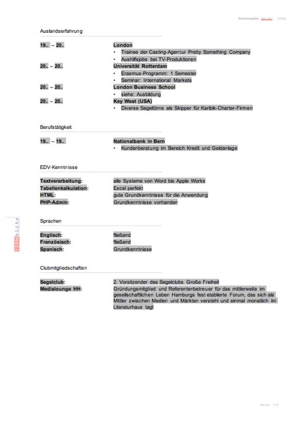 Businessplan allgemein Excel. Seite: 4