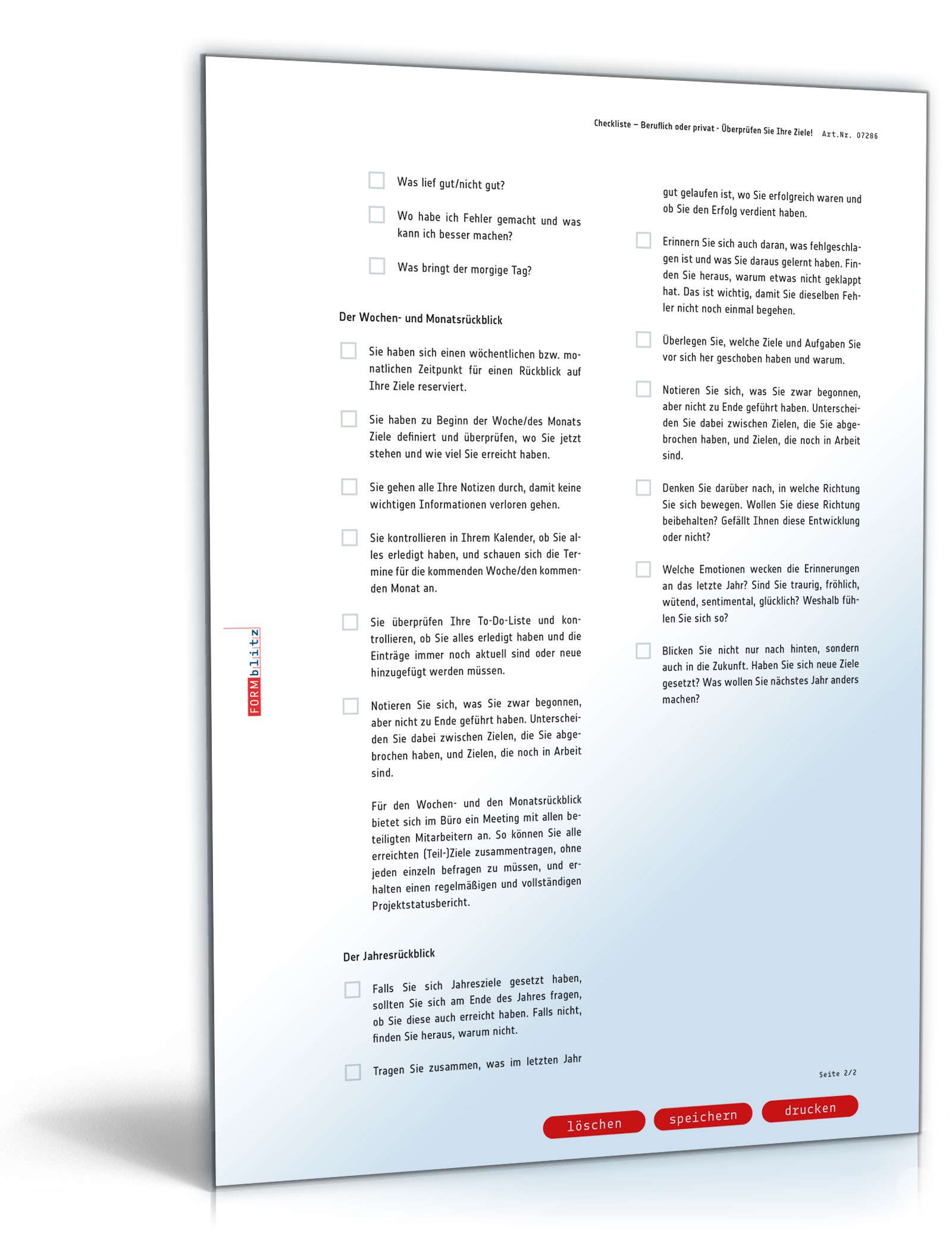 Beruflich oder privat - Überprüfen Sie Ihre Ziele! PDF. Seite: 2