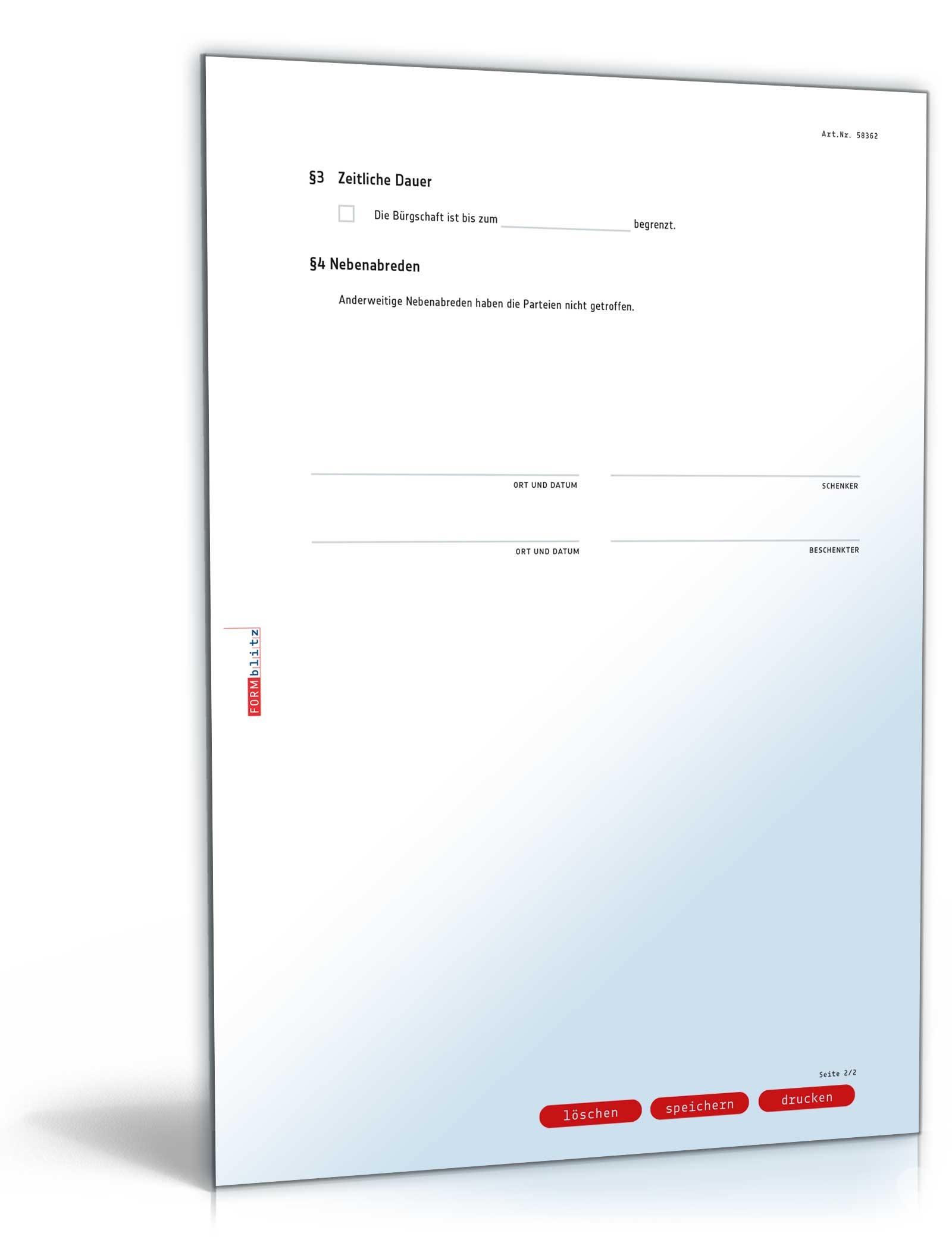 Bürgschaftsvertrag (als Bürge und Zahler) PDF. Seite: 2