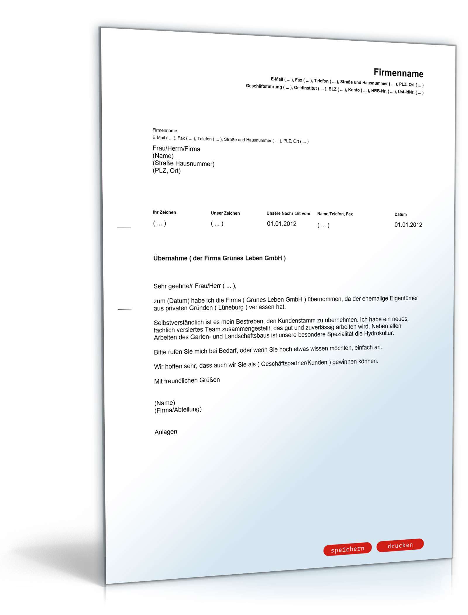 Werbebrief für eine Gartenbau-Firma PDF