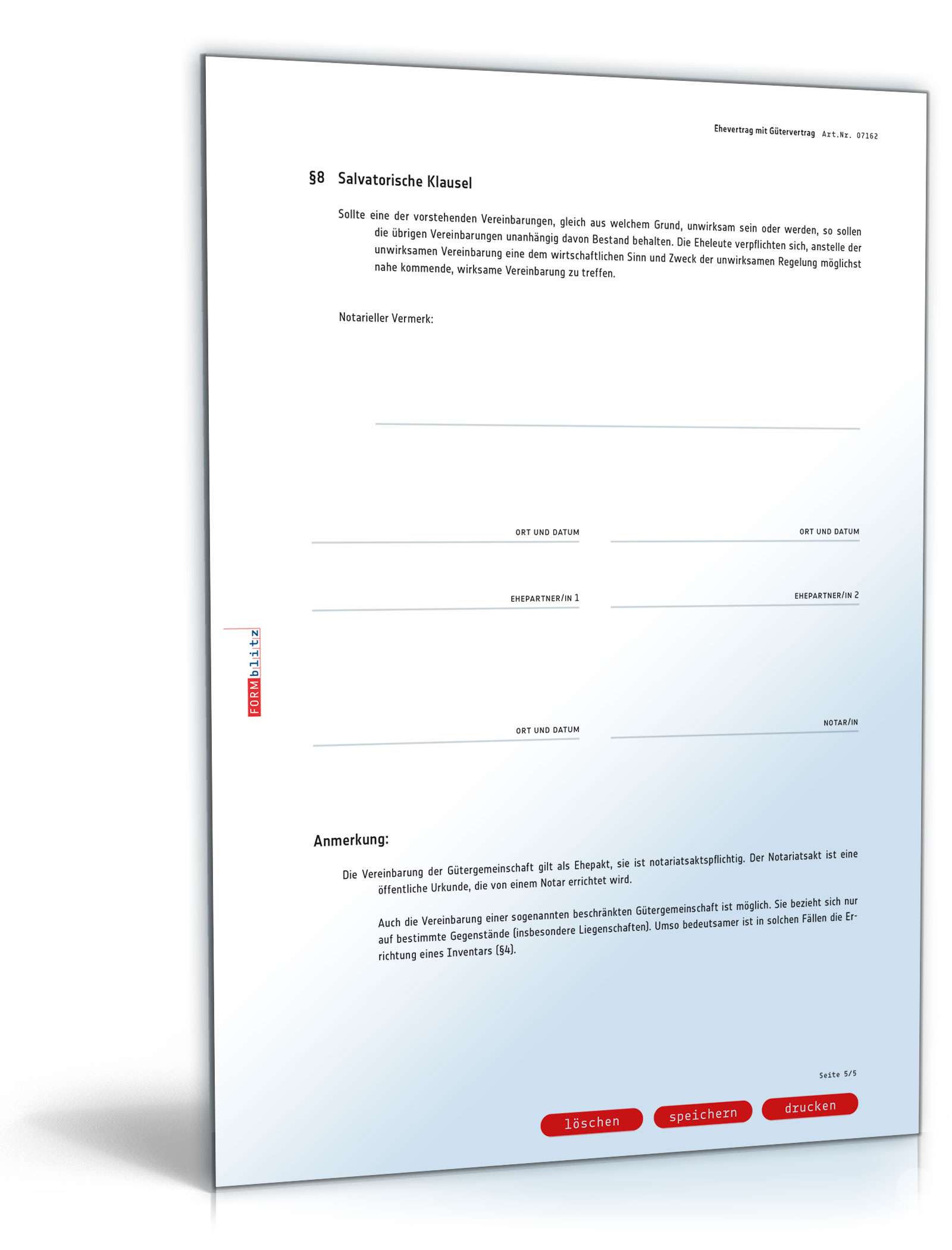 Ehevertrag mit Gütergemeinschaft PDF. Seite: 5