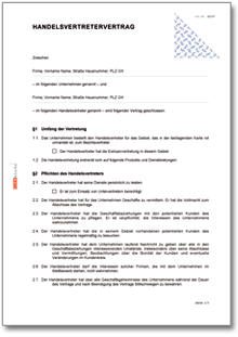 Handelsvertretervertrag Word