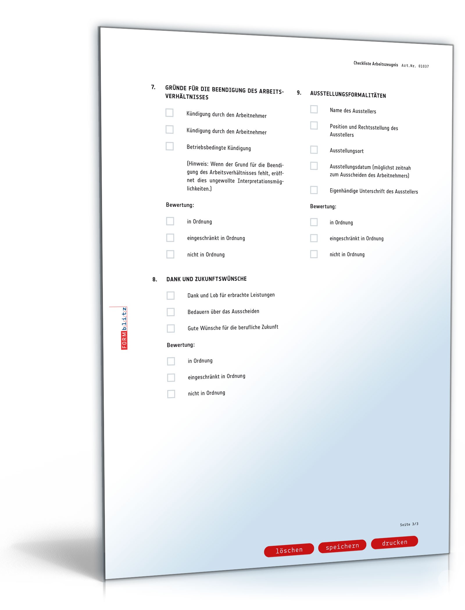 Checkliste Arbeitszeugnis PDF. Seite: 3