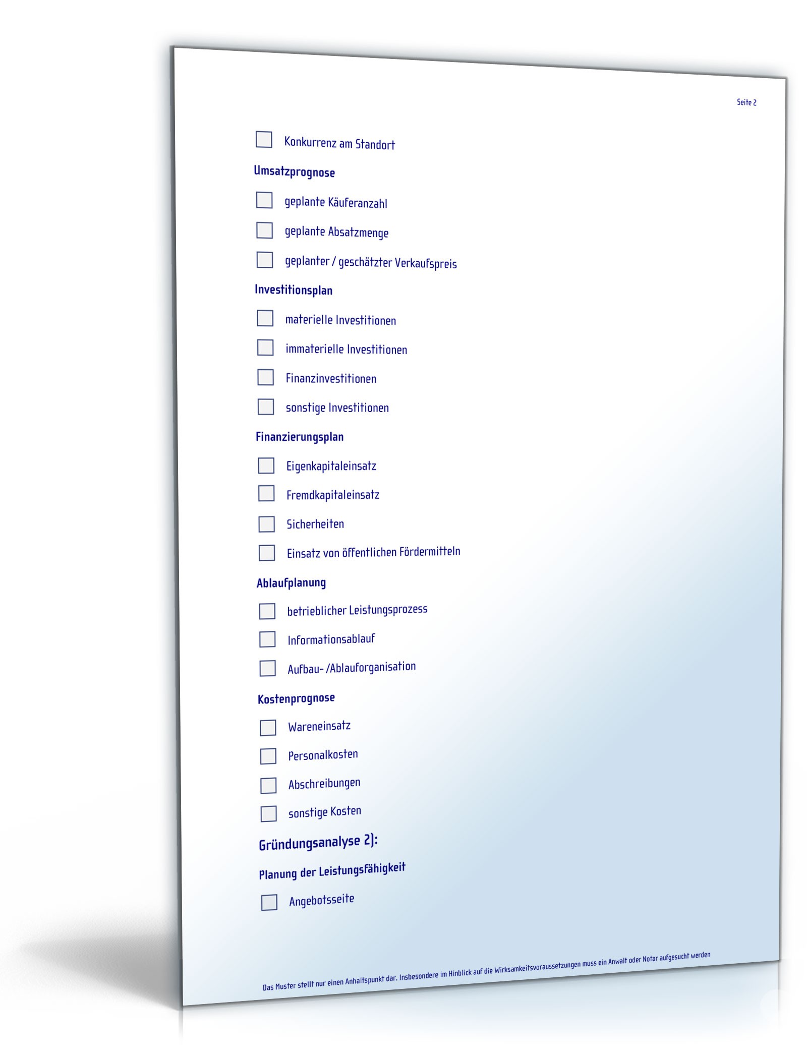 Checkliste zur Selbstständigkeit aus Anstellung PDF. Seite: 2