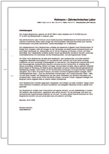 Dienstzeugnis-Paket (Zahntechniker/in) Excel